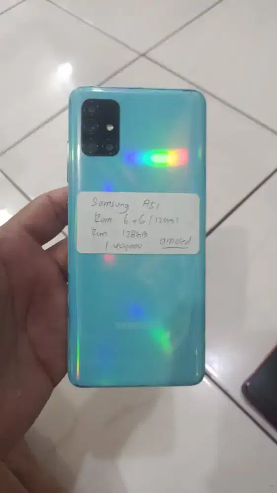 Hp samsung a51 ram 6+6 12gb rom 128gb second