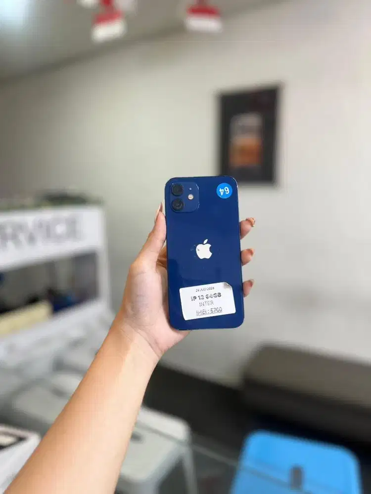 iPhone 12 Blue 64Gb Mulus Nominus Fullset Bergaransi Menerima Tt