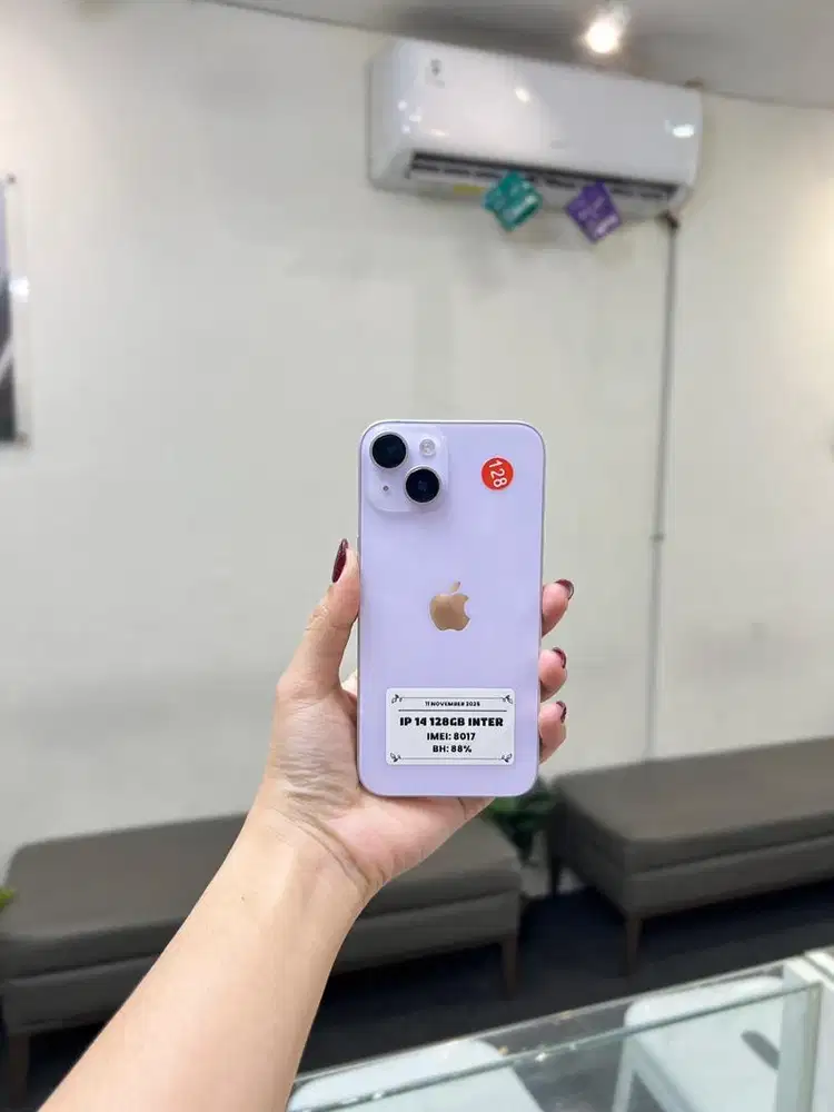 iPhone 14 Purple 128Gb Mulus Nominus Fullset Bergaransi Menerima Tt