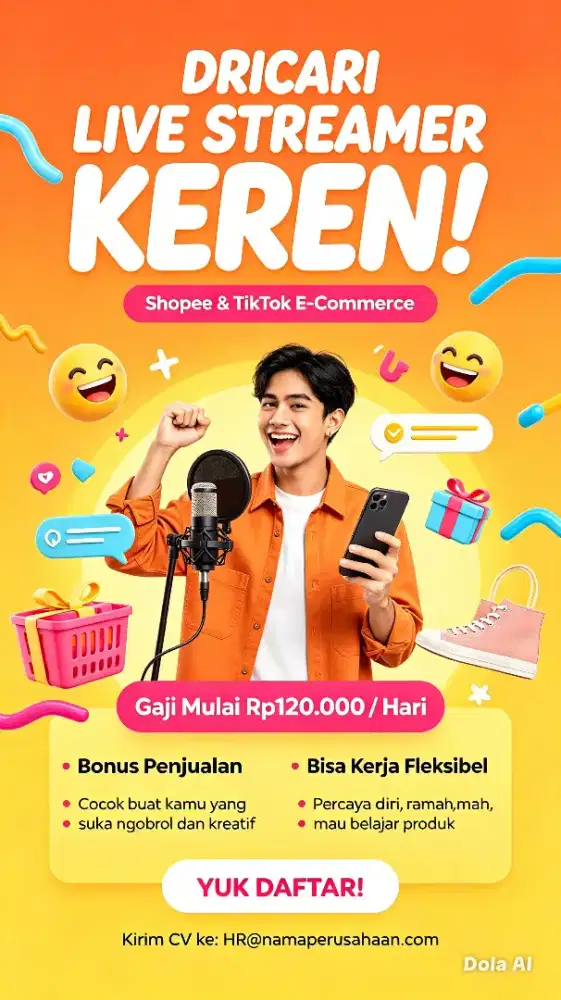 Dicari admin live streaming