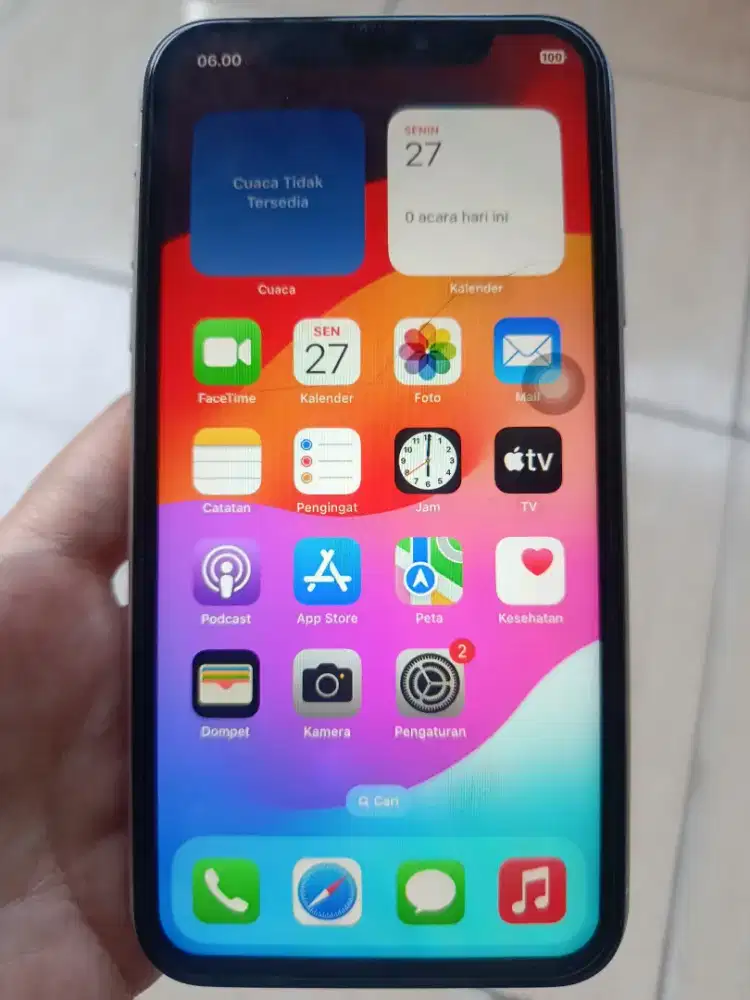 Iphone 11 64GB Wifi Only Face ID True Tone OFF HP dan Kabel Data