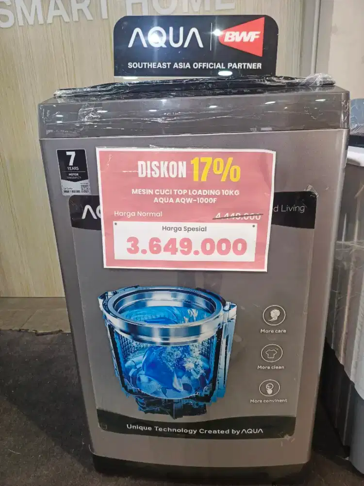 MESIN CUCI AQUA LOADING 10KG BISA CICILAN SYARAT CUKUP KTP SAJA