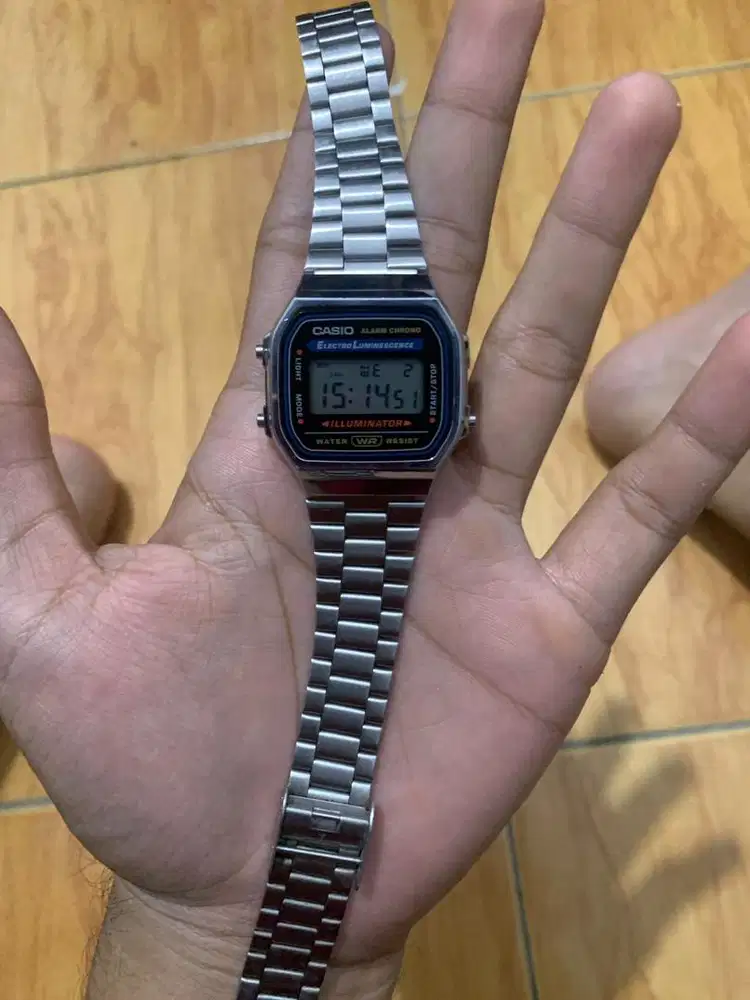 Casio A168WA-1WDF Original Silver - Kondisi Bagus