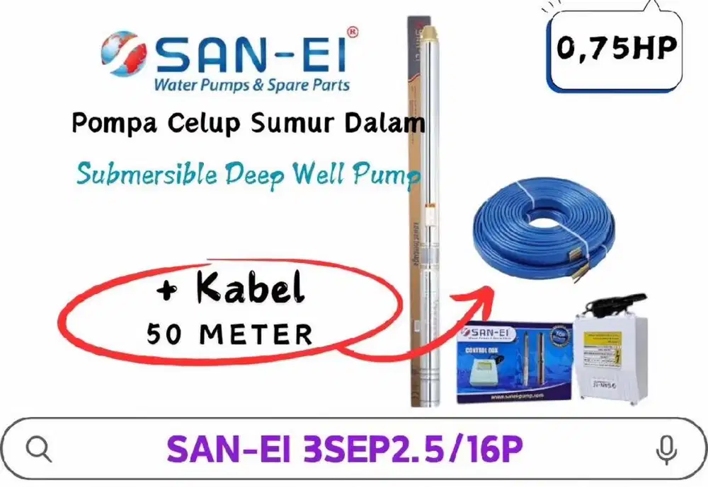 Satelit San-ei tipe 3sep2.5/16 (0,75 HP) baru