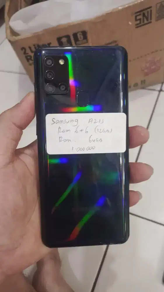 Hp samsung a21s ram 6+6 12gb rom 64gb second
