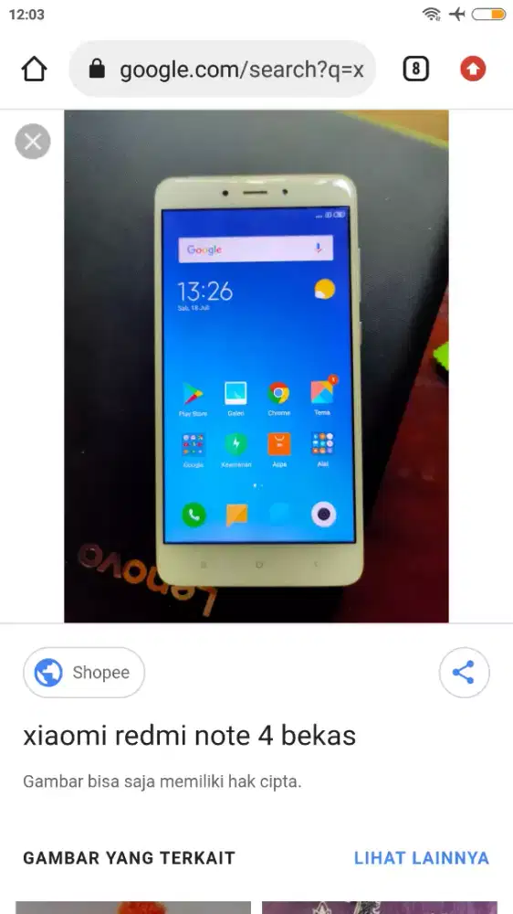 Hp Xiaomi redmi note 4 3/32 batangan mulus98% gold+case+tg+cas
