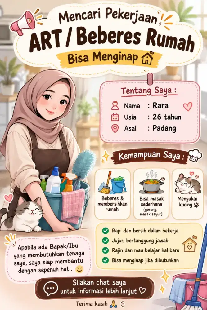 Mencari pekerjaan art beberes masak