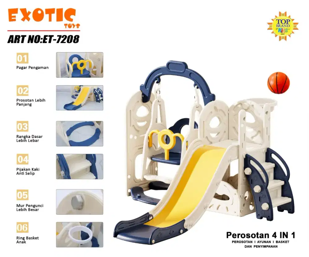 Perosotan Set ayunan anak 4in1 merk exotic sudah free bola