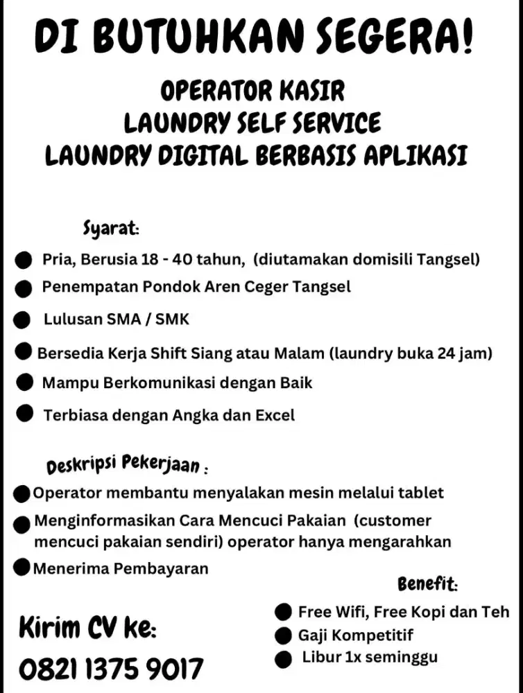 Lowongan kerja laundry