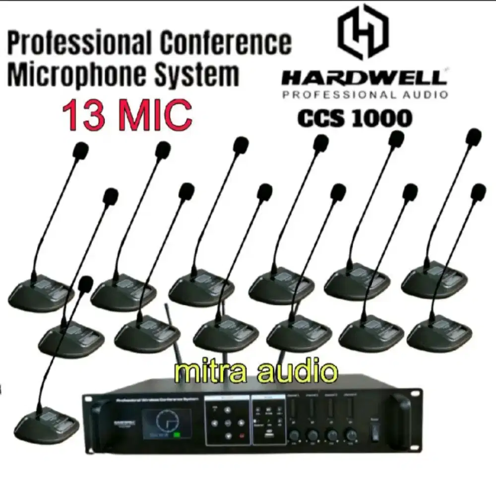 Paket mic meja wireless conference Hardwell ccs 1000 isi 13 mic