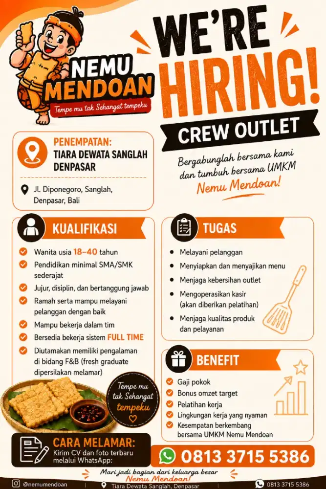 Lowongan Kerja Stand mendoan sanglah