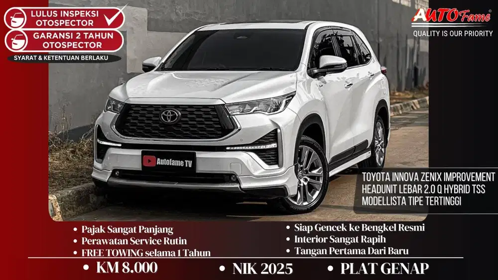 Toyota Innova Zenix Improvement Headunit Lebar 2.0 Q Hybrid NIK 2025