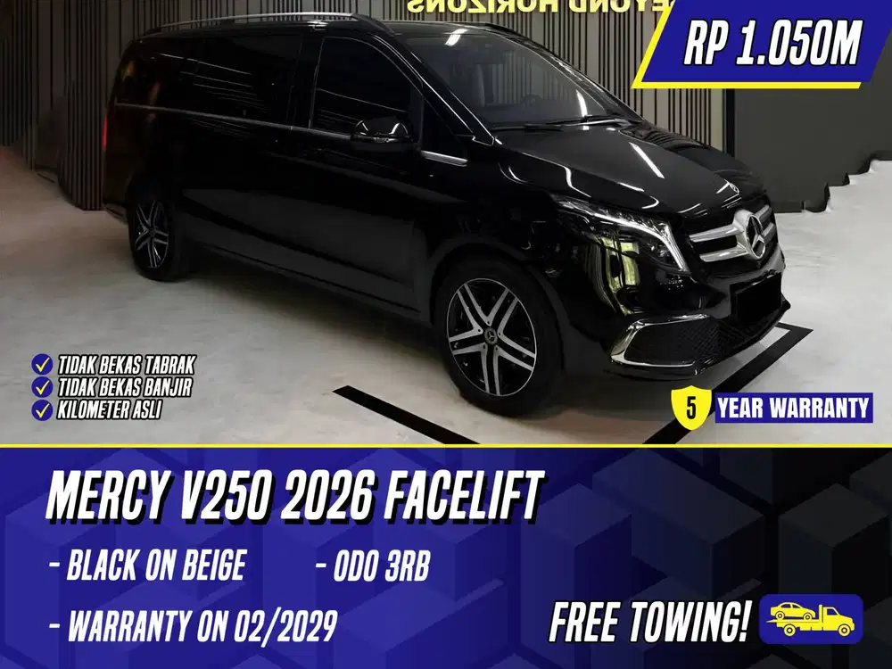 Mercedes Benz V250 2026 NIK 2023 Facelift Black on Beige Hitam Mercy V