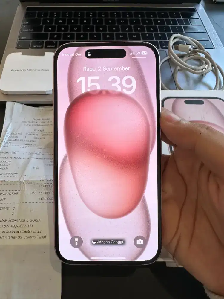 iPhone 15 128Gb Pink iBox Digimap, Fullset Ori Mulus Nominus ada nota