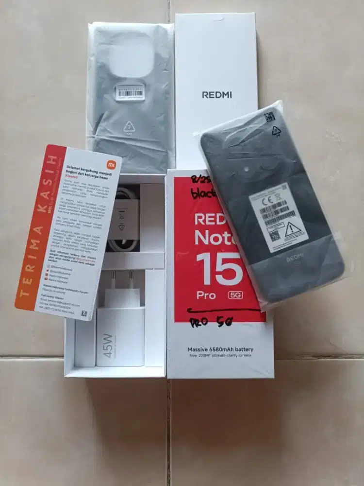 Redmi note 15 pro 5G 8/256 open dos aja belum dipakai