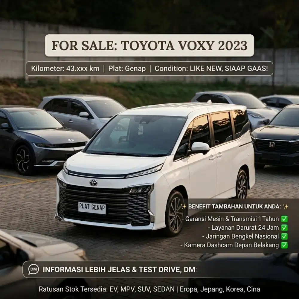 VOXY 2023 | PLAT GENAP | HARGA CASH ASLI NEGO BUKAN JEBAKAN KREDIT