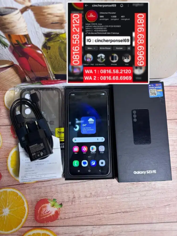 Jual hp samsung S23 fe 8/256 istimewa tangan pertama
