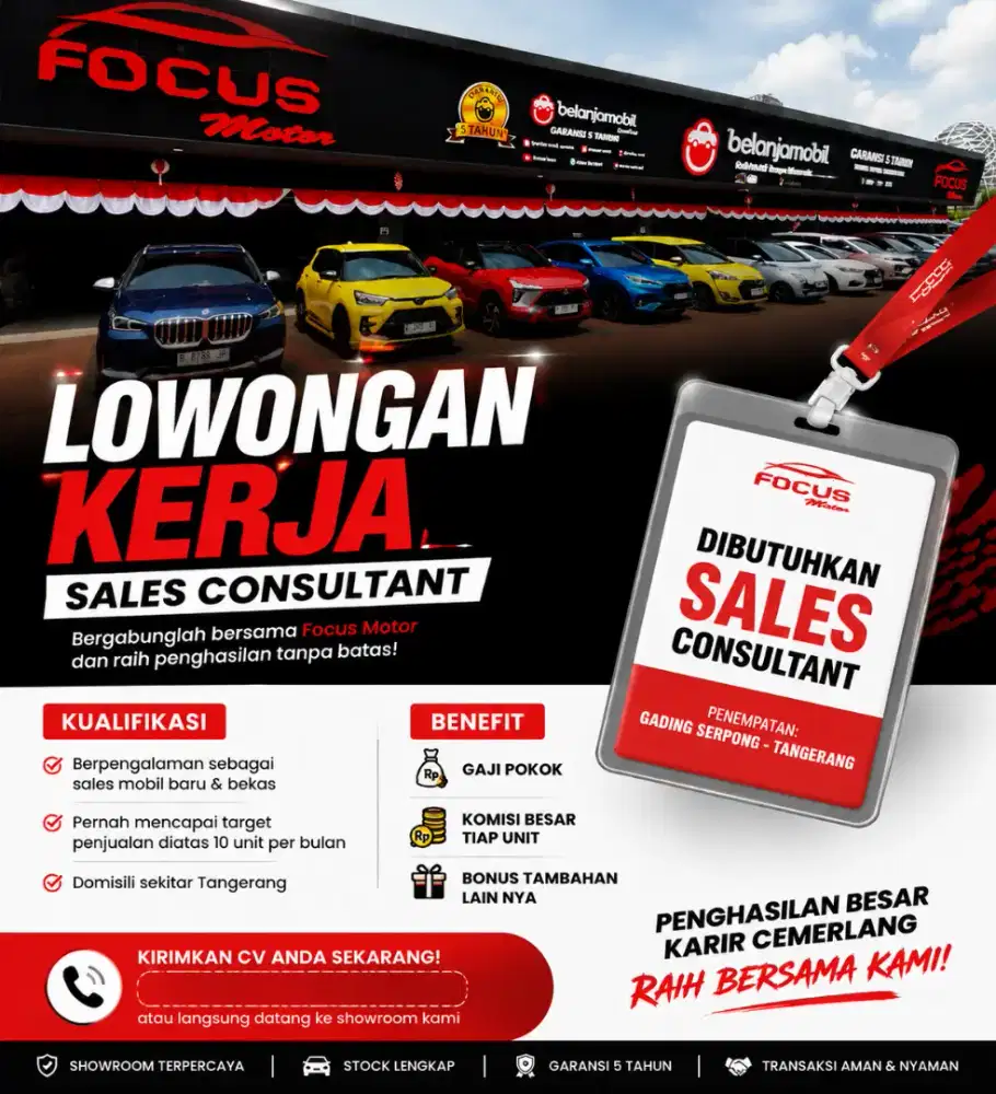 Lowongan Sales di Focus Motor Gading serpong