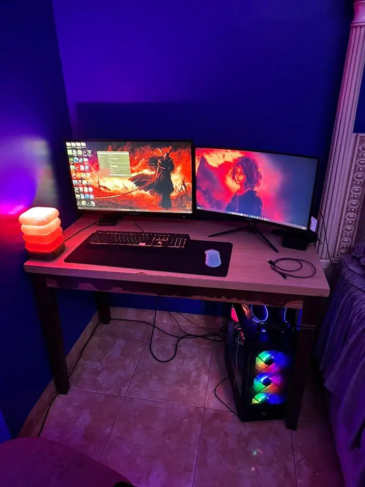 JUAL PC GAMING RTX 3060 FULLSET + DOUBLE MONITOR, KEYBOARD DAN MOUSS