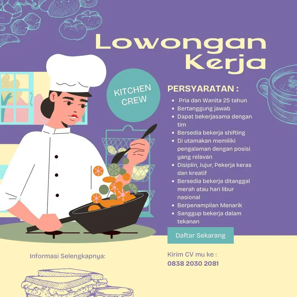 DIBUTUHKAN STAFF KITCHEN