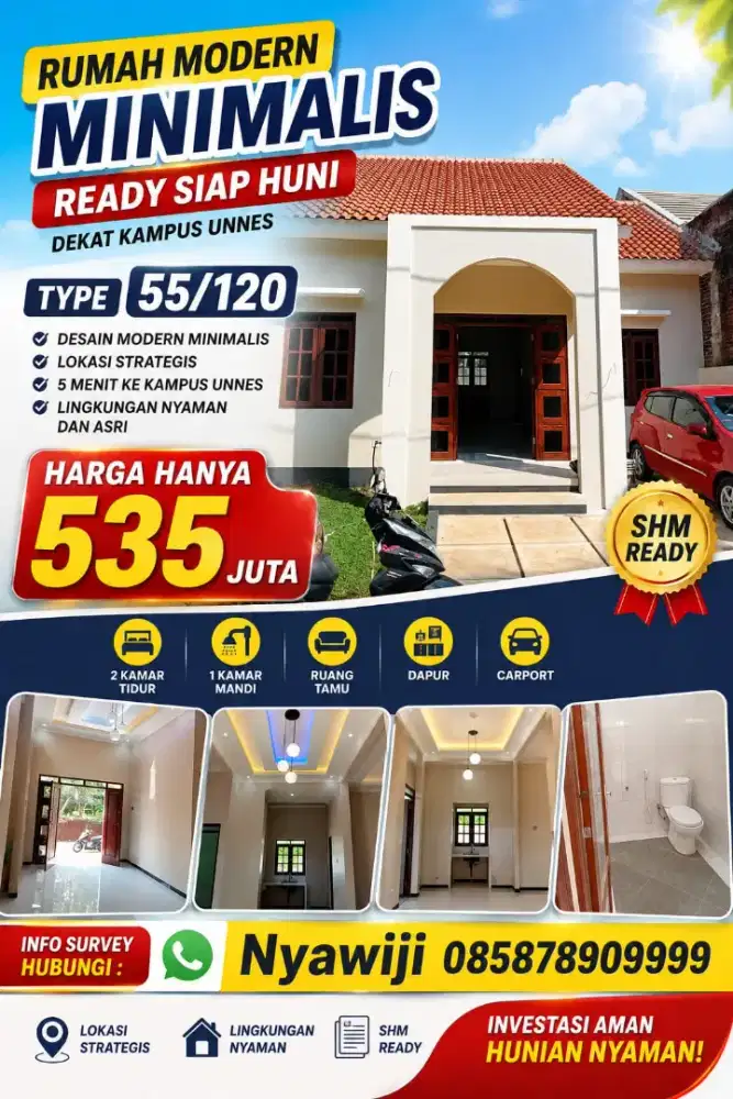 RUMAH MEWAH SIAP HUNI SHM READY DEKAT KAMPUS UNNES
