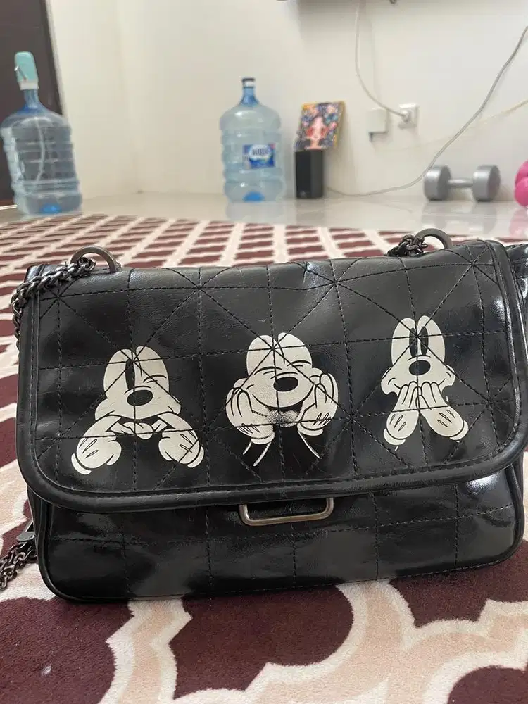 Zara X Disney Micke Mouse Quilted Crossbody/Shoulder Bag Original