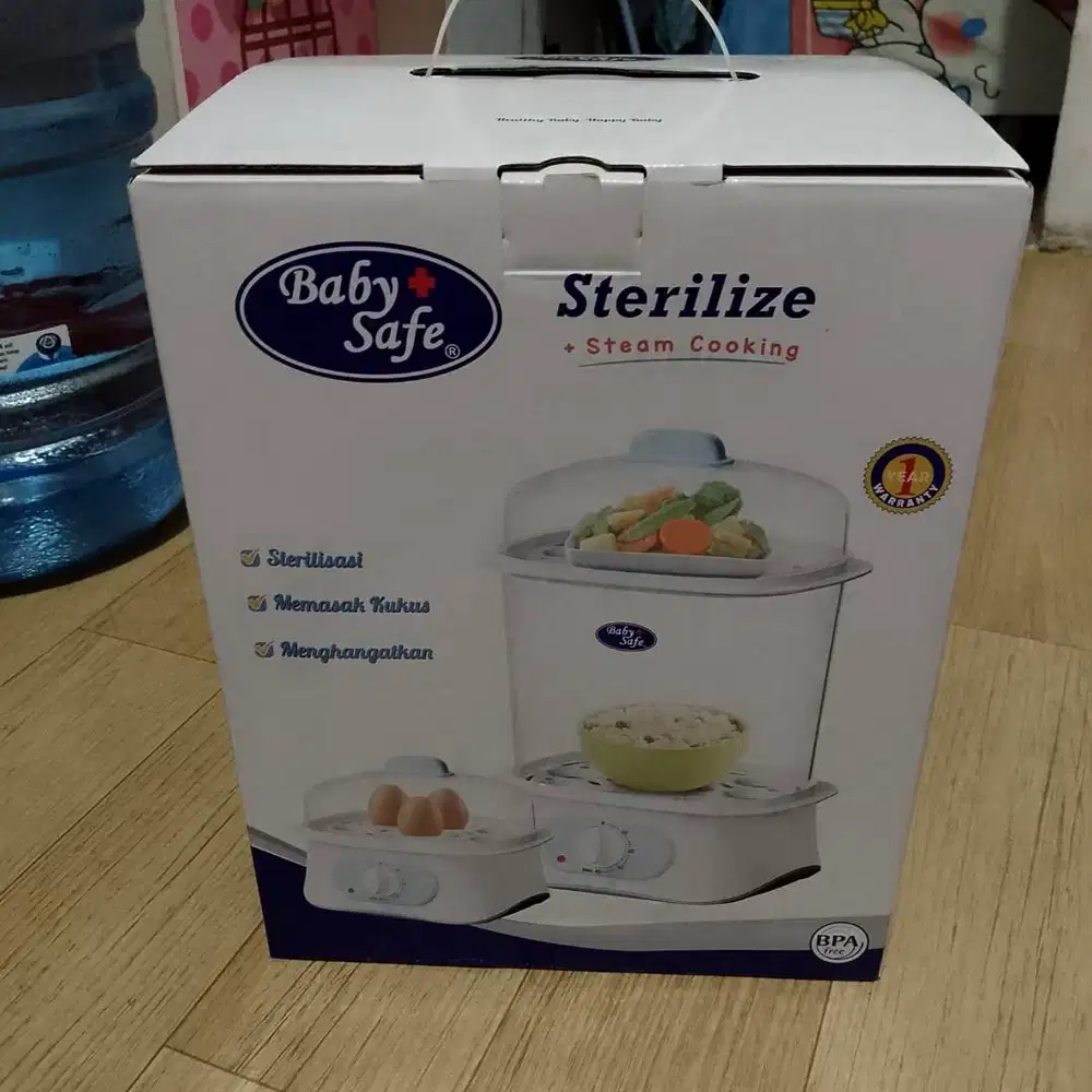 BabySafe LB319 Alat Steril Uap & Penghangat Makanan Alat Steril Botol