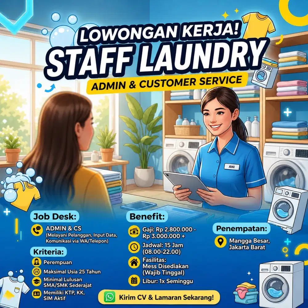 STAFF LAUNDRY BAGIAN ADMIN DAN CS