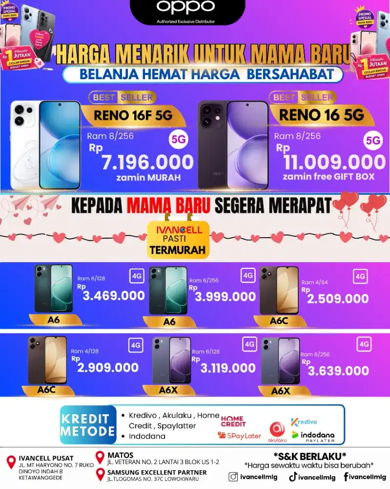PROMO OPPO TERBARU HARGA TERMURAH UNIT SEGEL GARANSI RESMI
