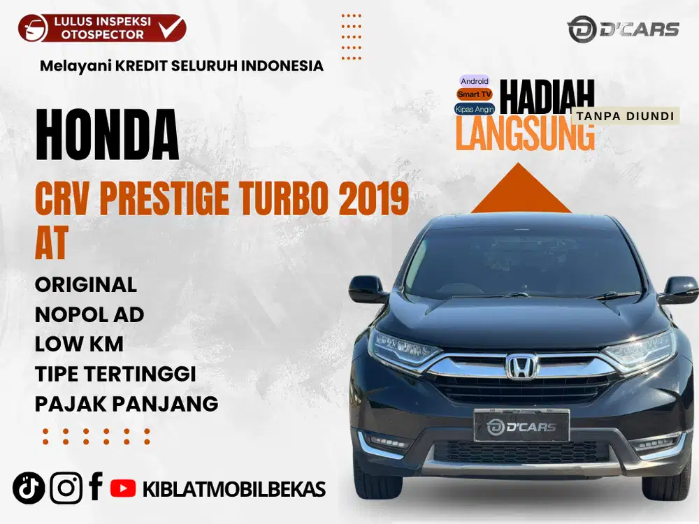 DIJUAL DP 1JT HONDA CRV PRESTIGE TURBO MATIC 2019