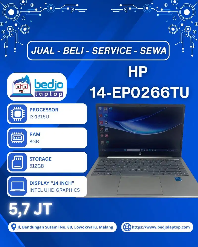 Core i3 Gen 13 Modern untuk Aktivitas Makin Gesit, HP 14-EP0266TU