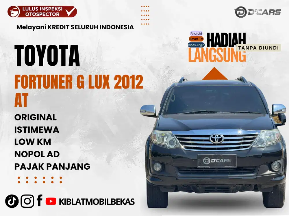DP 30JT AN TOYOTA FORTUNER G LUXURY MATIC 2012