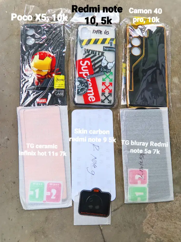 Case TG camon 40 pro redmi note 9 note 5a 10 infinix hot 11s poco x5