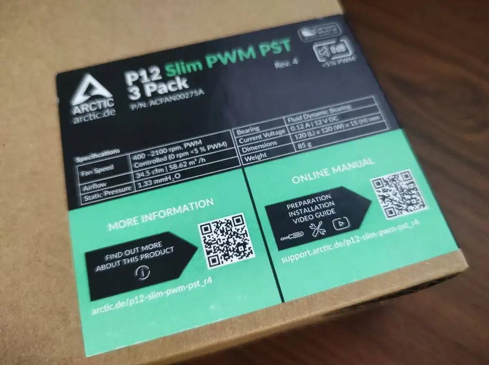 Arctic P12 Slim PWM PST 12CM Value Pack Case Fan (3 Pack)