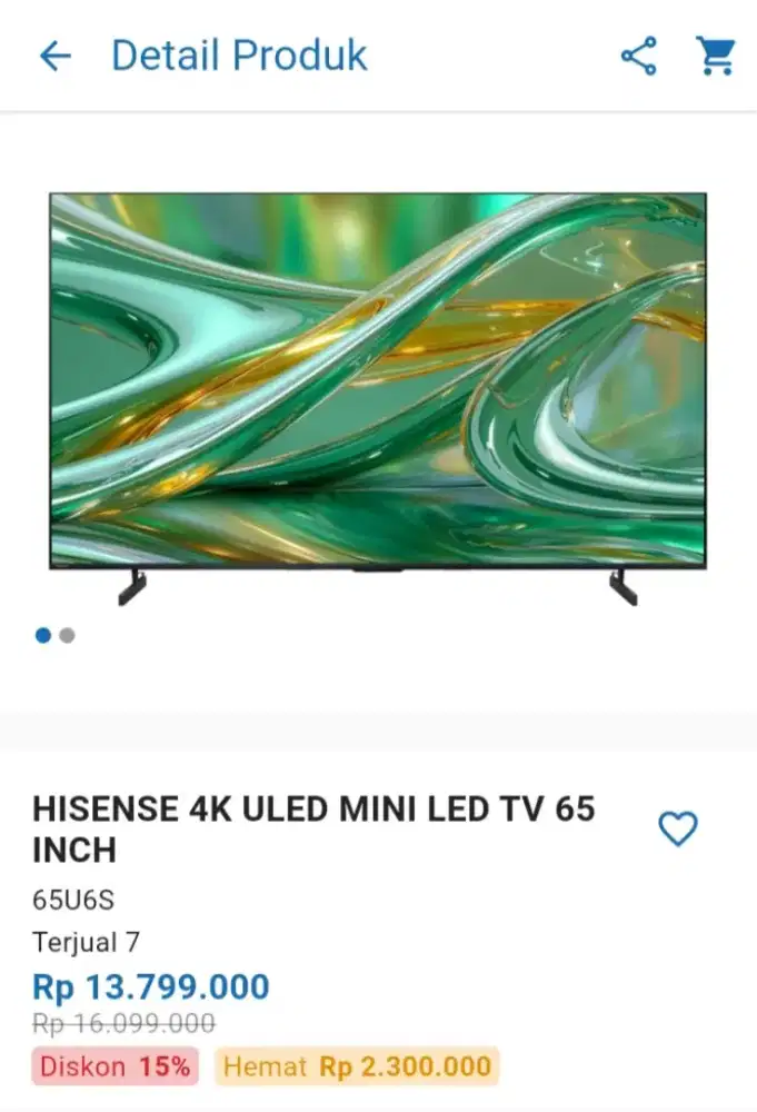 CICILAN HISENSE 4K ULED MINI LED TV 65 INCH