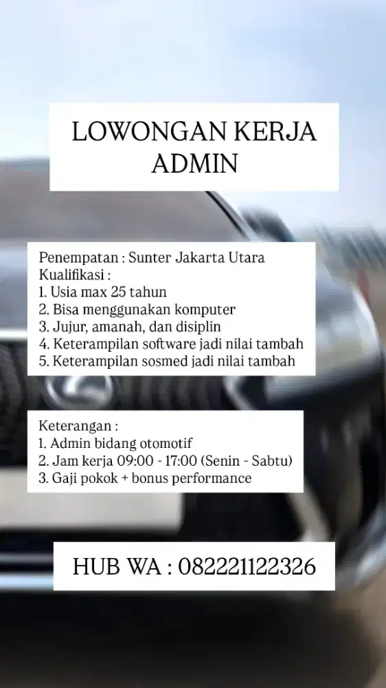 Lowongan Kerja Admin Loker