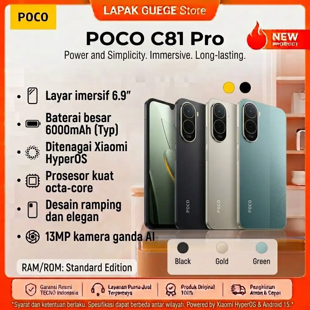 POCO C81 Pro 4/128 128gb baru gress segel grnsi resmi