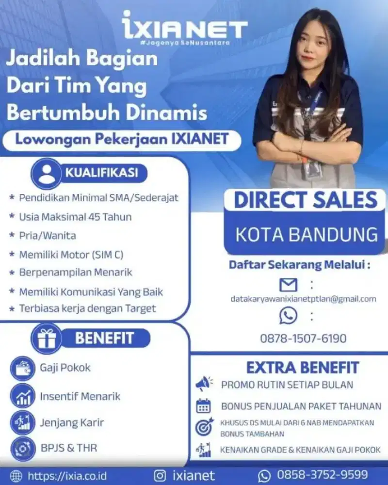 Loker Provider Wifi IXIANET.  Bukan untuk coba coba