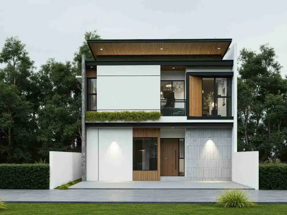 rumah kontemporer type 90/128 3kt 2km