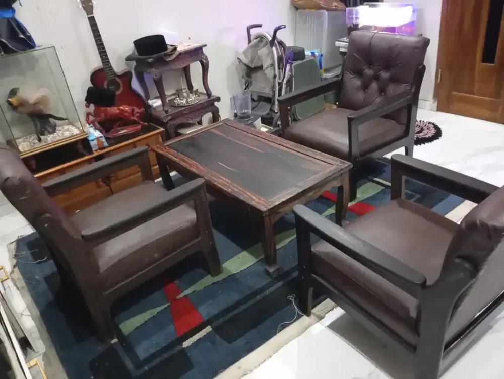 Barang langka set meja eboni