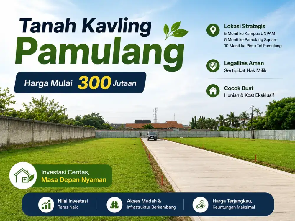 Kavling Pamulang, 5 Menit ke Kampus Unpam, SHM