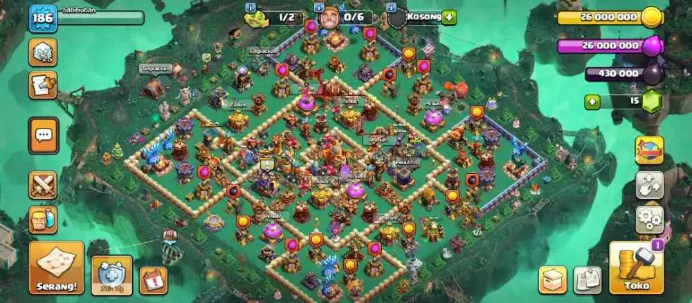 Akun COC TH 16 max 85%