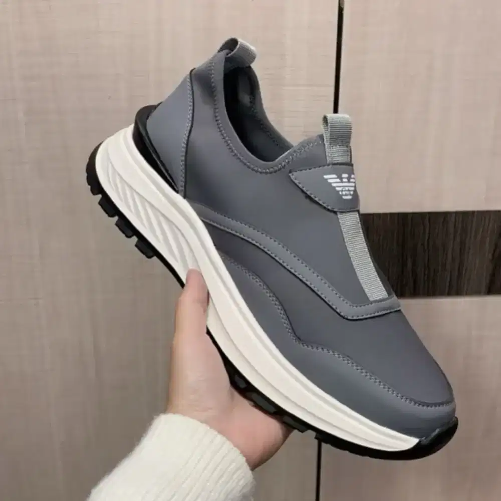 SNEAKER EMPERIO ARMANI SLIP ON GREY BRANDED IMPORT