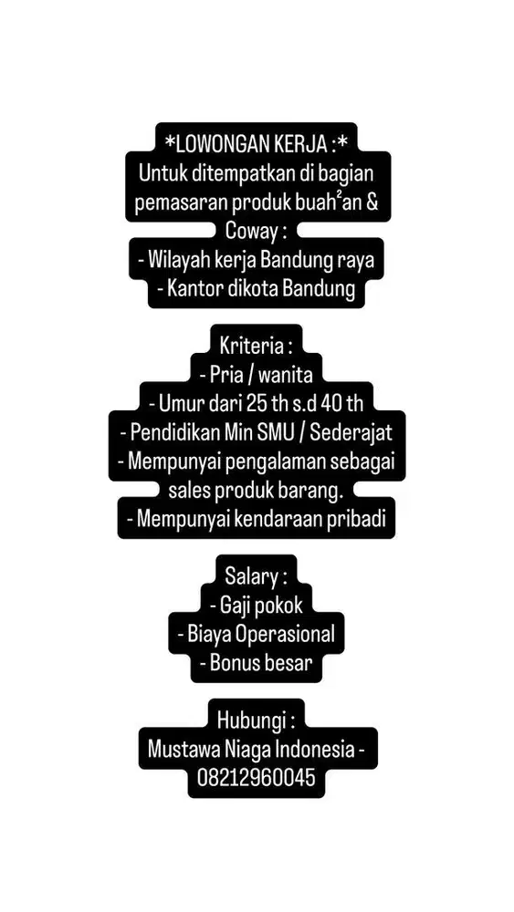 Lowongan Pekerjaan Sales