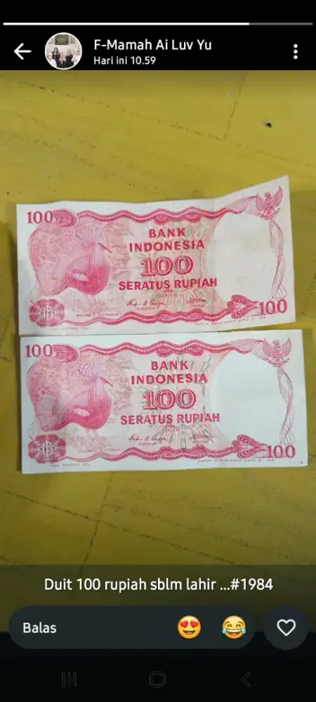 Uang jadul 100 rupiah 1984