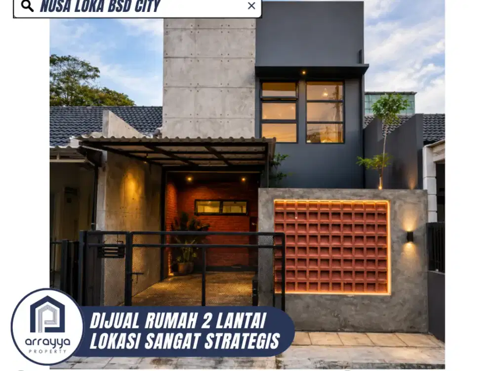 DIJUAL RUMAH CANTIK MODERN 2 LANTAI DI NUSA LOKA BSD (GLB144)