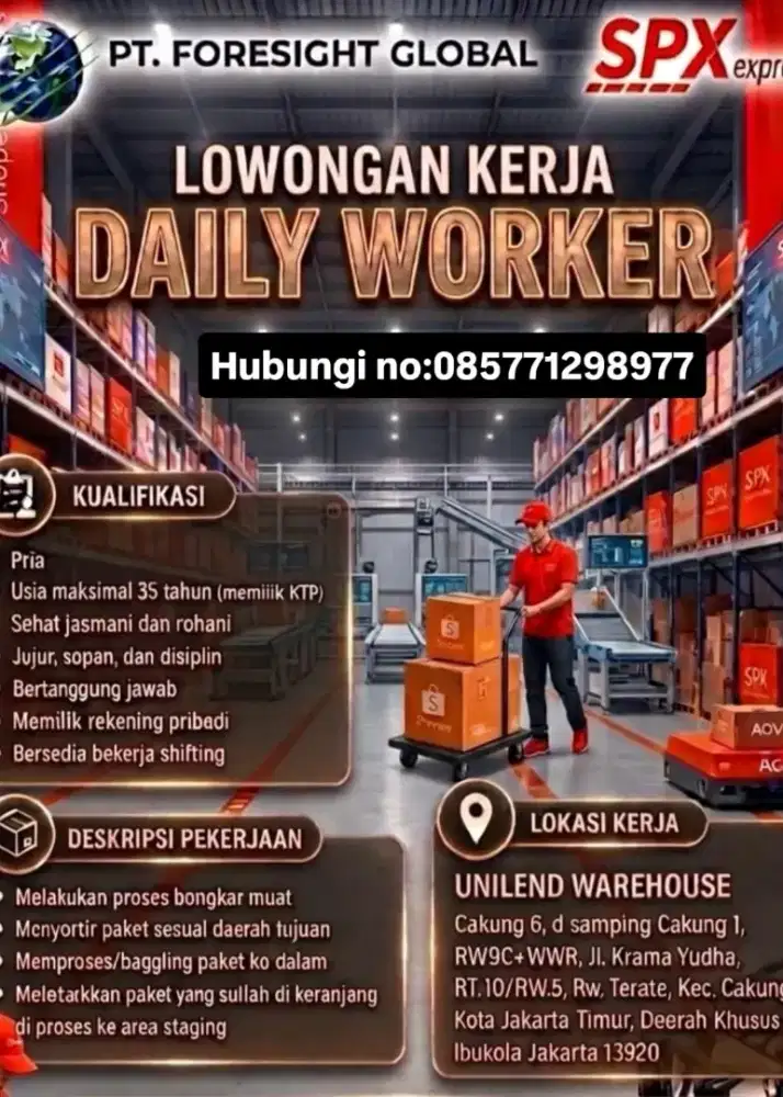 INFO LOKER UNTUK LAKI LAKI