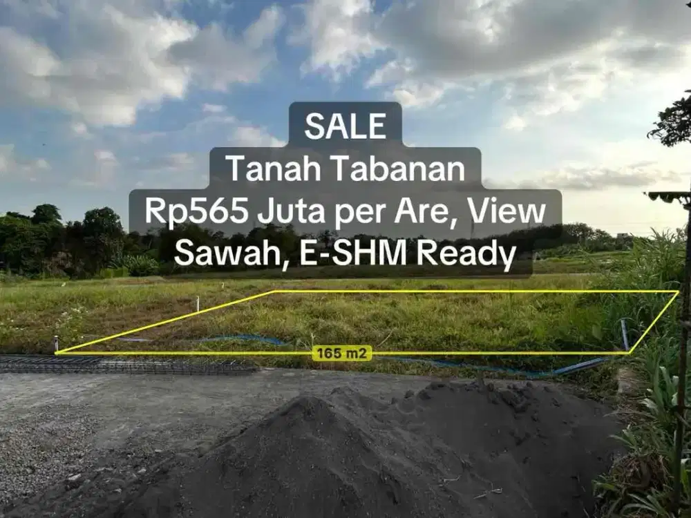 SALE Tanah 1,65 Are Zona Kuning Pandak Gede Tabanan