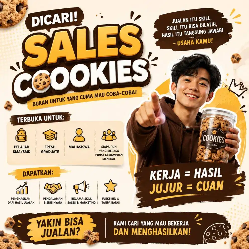 DICARI SALES COOKIES — BUKAN UNTUK YANG CUMA MAU COBA-COBA