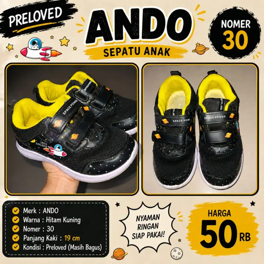 Sepatu anak laki laki /perempuan merk ANDO
